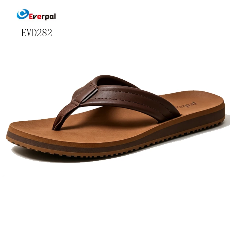 รองเท้าแตะชายหาด Flip Flops หนังแท้สำหรับผู้ชาย