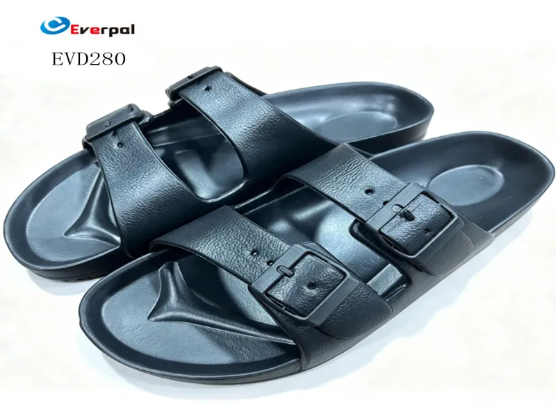 รองเท้าแตะสไลด์ EVA หัวเข็มขัดคู่แบบปรับได้ unisex